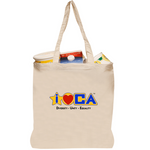 I-LOVE-CALIFORNIA: Large Premium Cotton Canvas Tote Bag + Bumper Sticker + Free Shipping